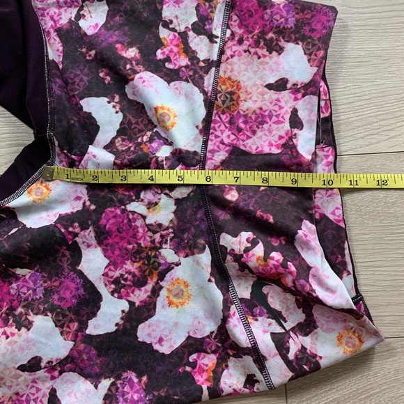 Nike Power Legend Floral Port Wine Mesh Run Training Leggings - Picture 14 of 16